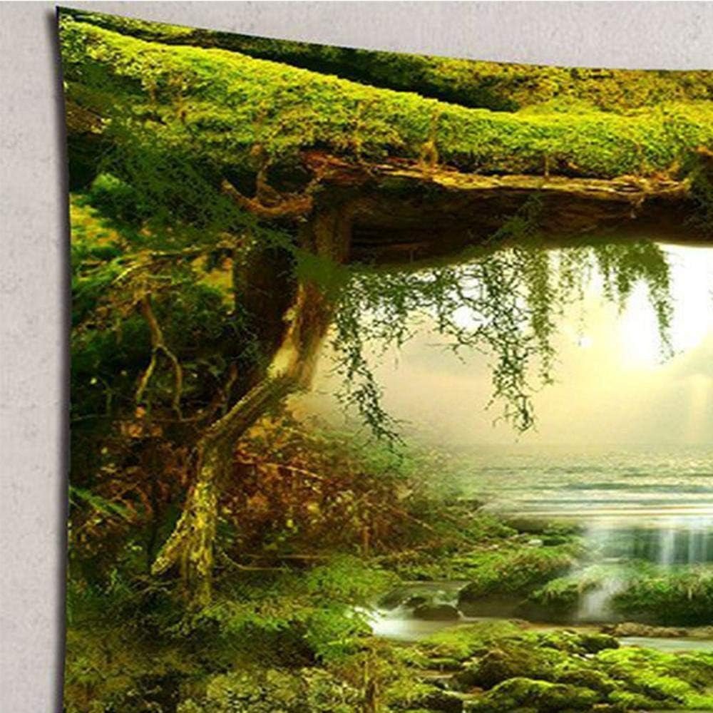 Psychedelisch wandtapijt licht bos wandtapijt zonlicht hangend landschap Huis - Accessoires en Decoratie Naty Shop