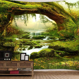 Psychedelisch wandtapijt licht bos wandtapijt zonlicht hangend landschap Huis - Accessoires en Decoratie Naty Shop