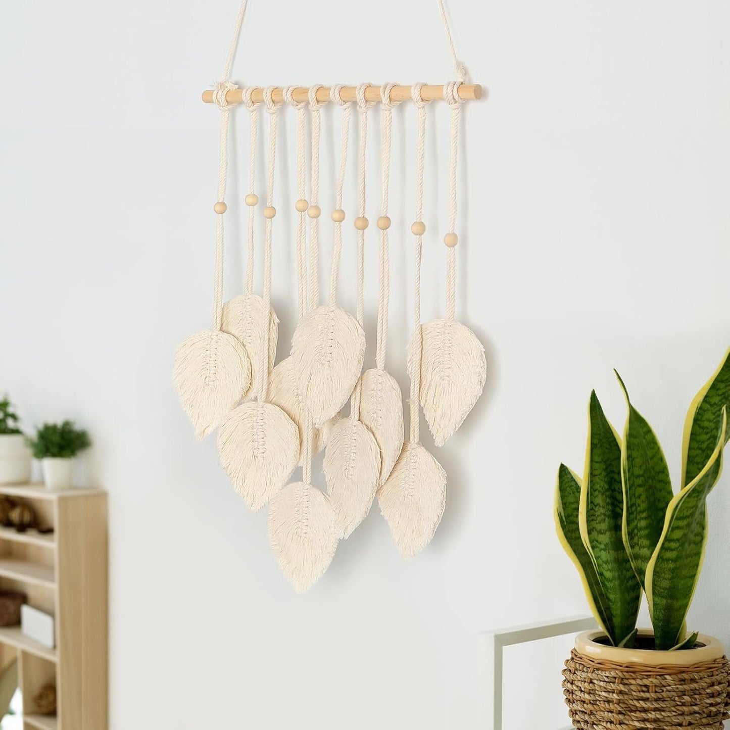Wandtapijt quatre handgemaakte platte slinger geweven bladeren Home - Accessoires en Decoratie Naty Shop