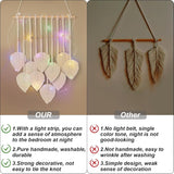 Wandtapijt quatre handgemaakte platte slinger geweven bladeren Home - Accessoires en Decoratie Naty Shop