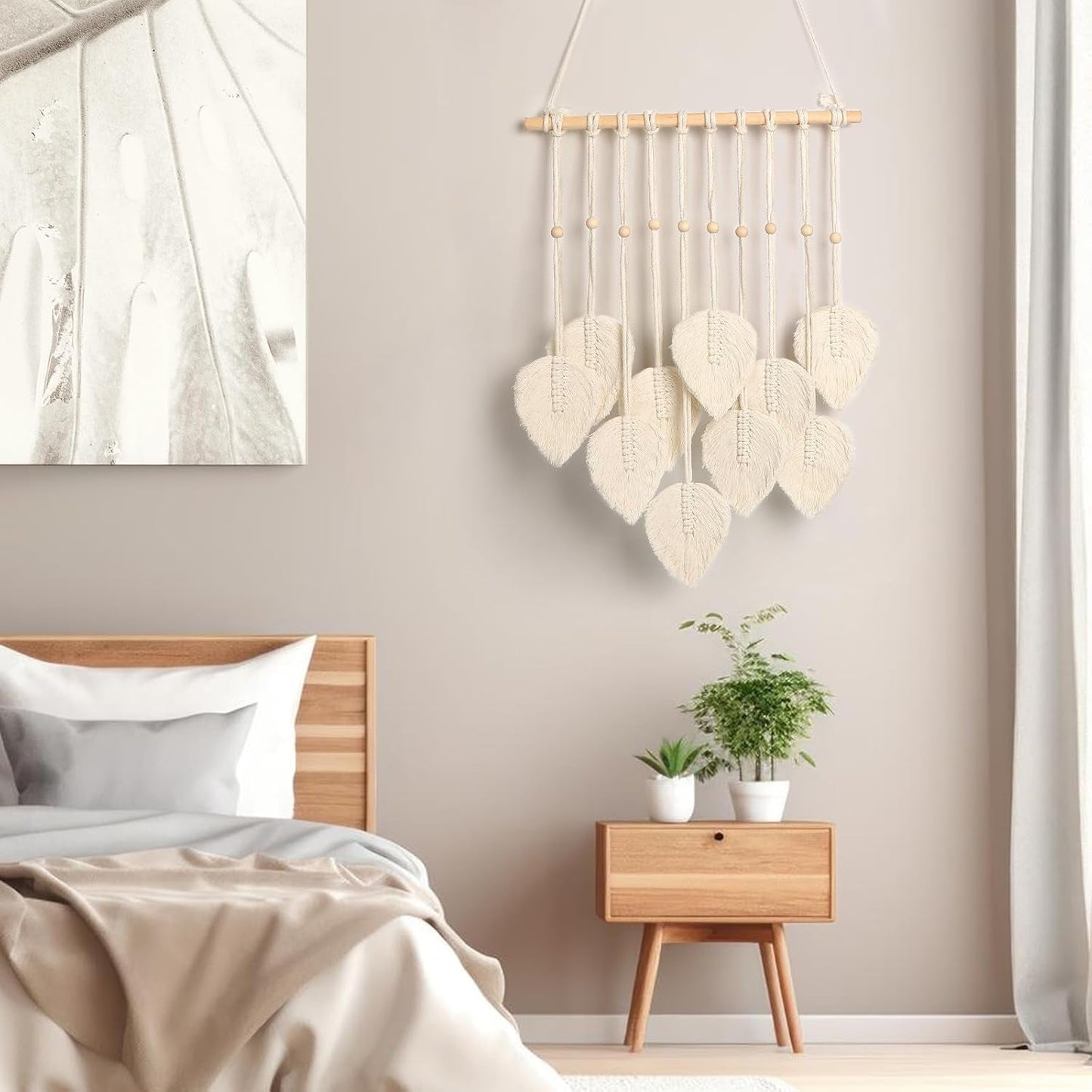 Wandtapijt quatre handgemaakte platte slinger geweven bladeren Home - Accessoires en Decoratie Naty Shop