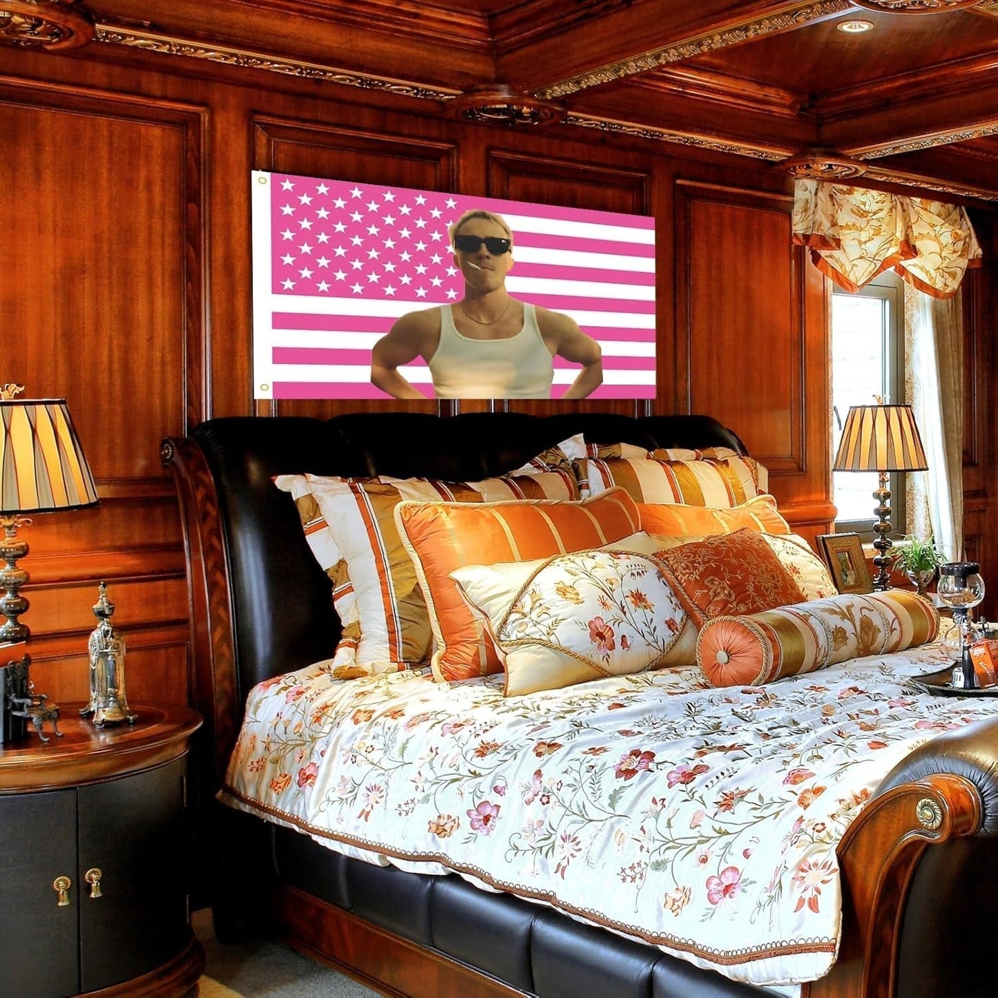 Wandtapijtenplanken Cameron Amerikaanse vlag interieur exterieur Huis - Accessoires en Decoratie Naty Shop
