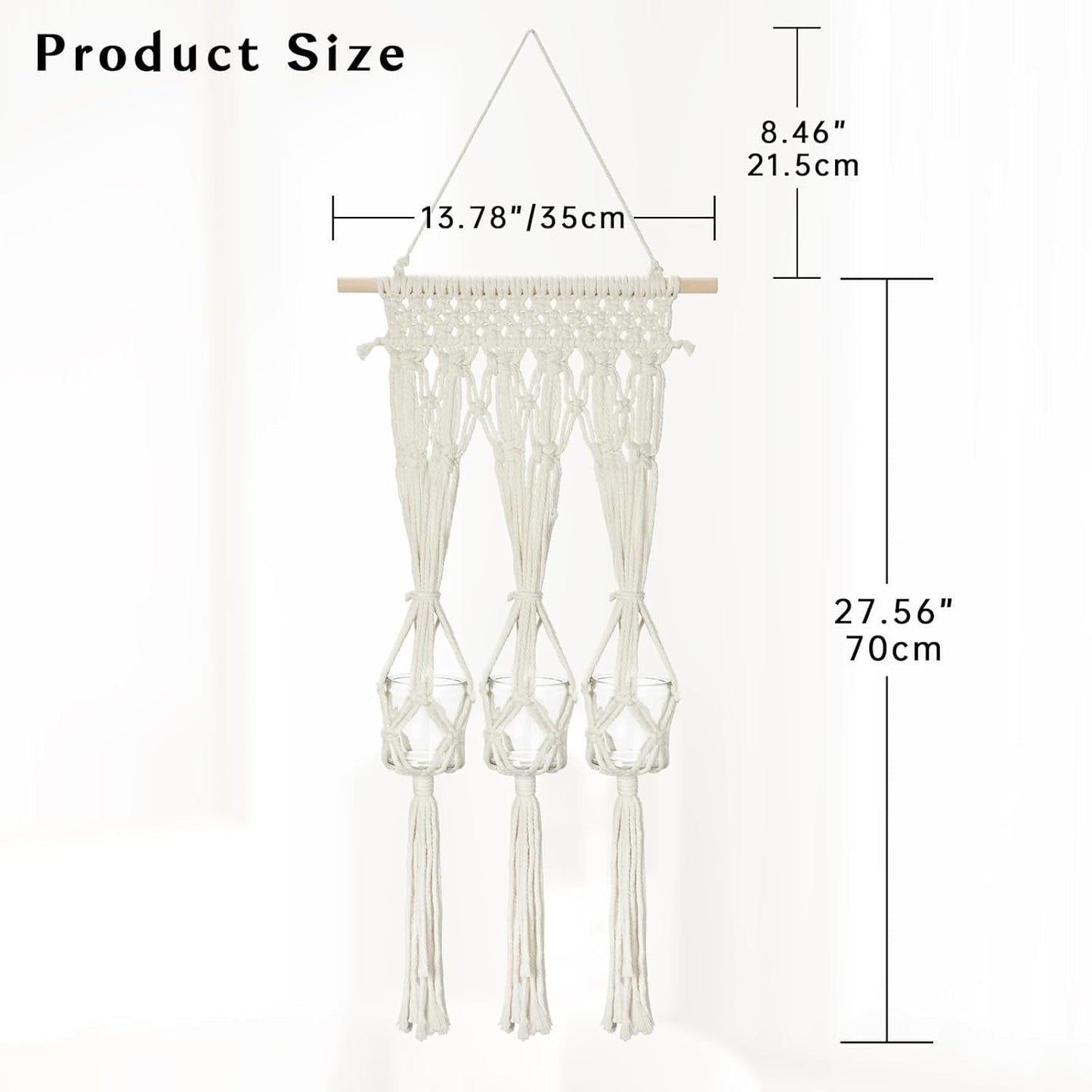 Wandtapijtplank glazen kandelaars gemaakt Casa - Accessoires en Decoratie Naty Shop