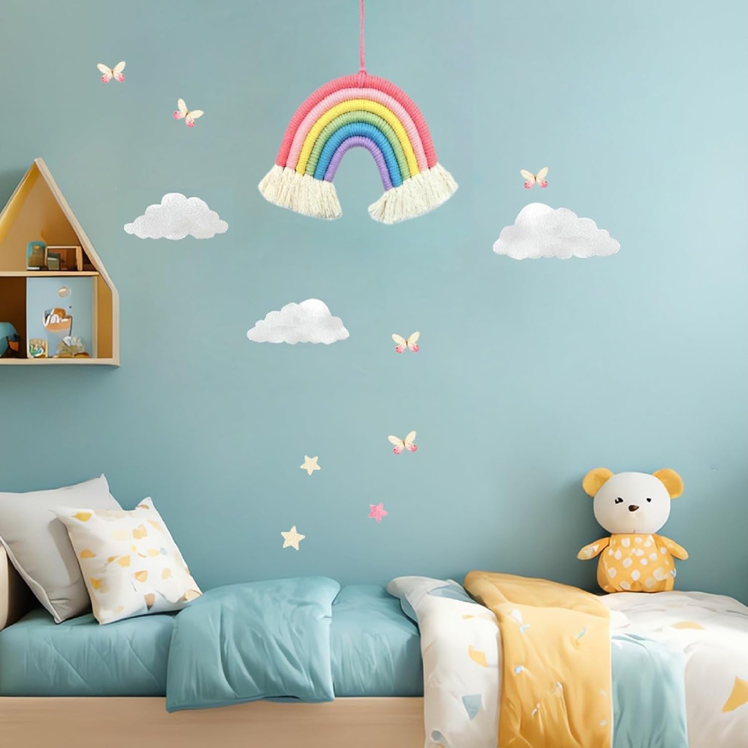 Decoratief regenboogtapijt ter decoratie van de slaapkamer van de kinderkamer Casa - Accessoires en Decoratie Naty Shop