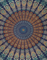 Rond wandkleed pauw mandala centimeter roundie hippie voorkant Huis - Accessoires en Decoratie Naty Shop