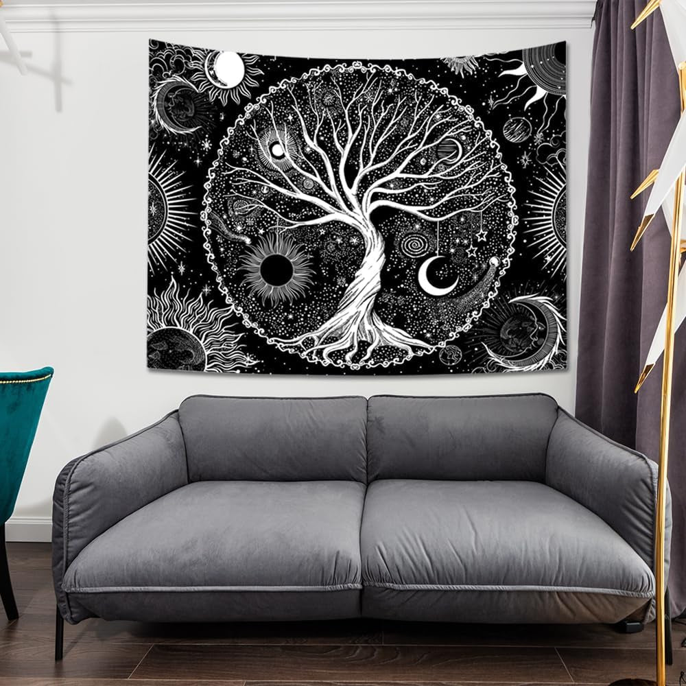 Wandtapijt sequpr boom leven zon maan Wonen - Accessoires en Decoratie Naty Shop
