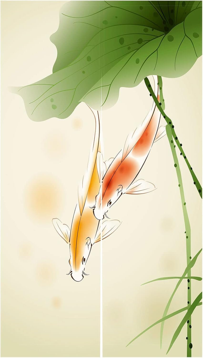 Wandtapijt in Japanse stijl dik linnen noren lange lotus Home - Accessoires en Decoratie Naty Shop Standaardtitel
