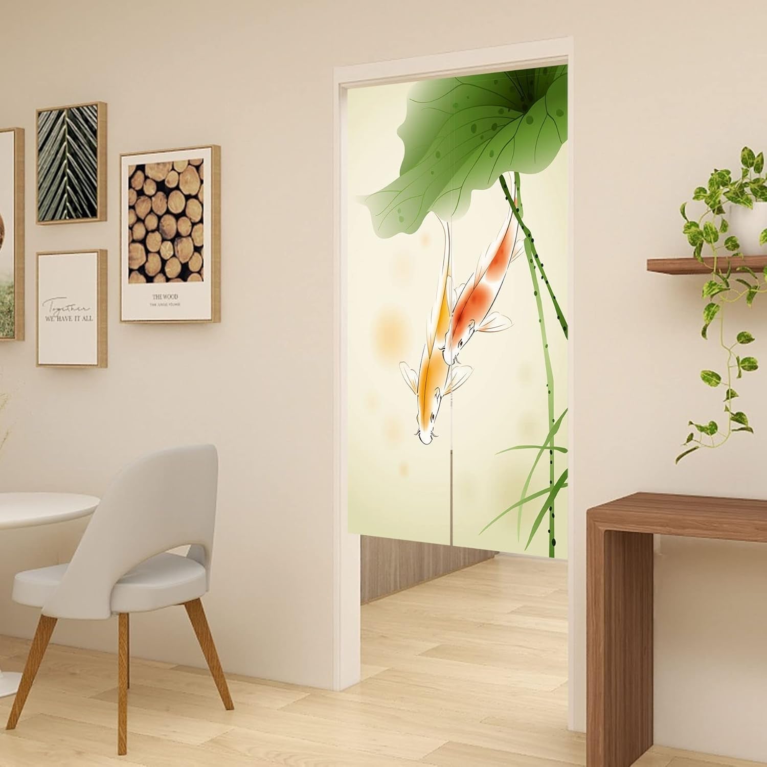 Wandtapijt in Japanse stijl, dik norenlinnen, lange lotus Huis - Accessoires en Decoratie Naty Shop