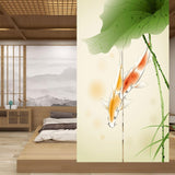 Wandtapijt in Japanse stijl, dik norenlinnen, lange lotus Huis - Accessoires en Decoratie Naty Shop