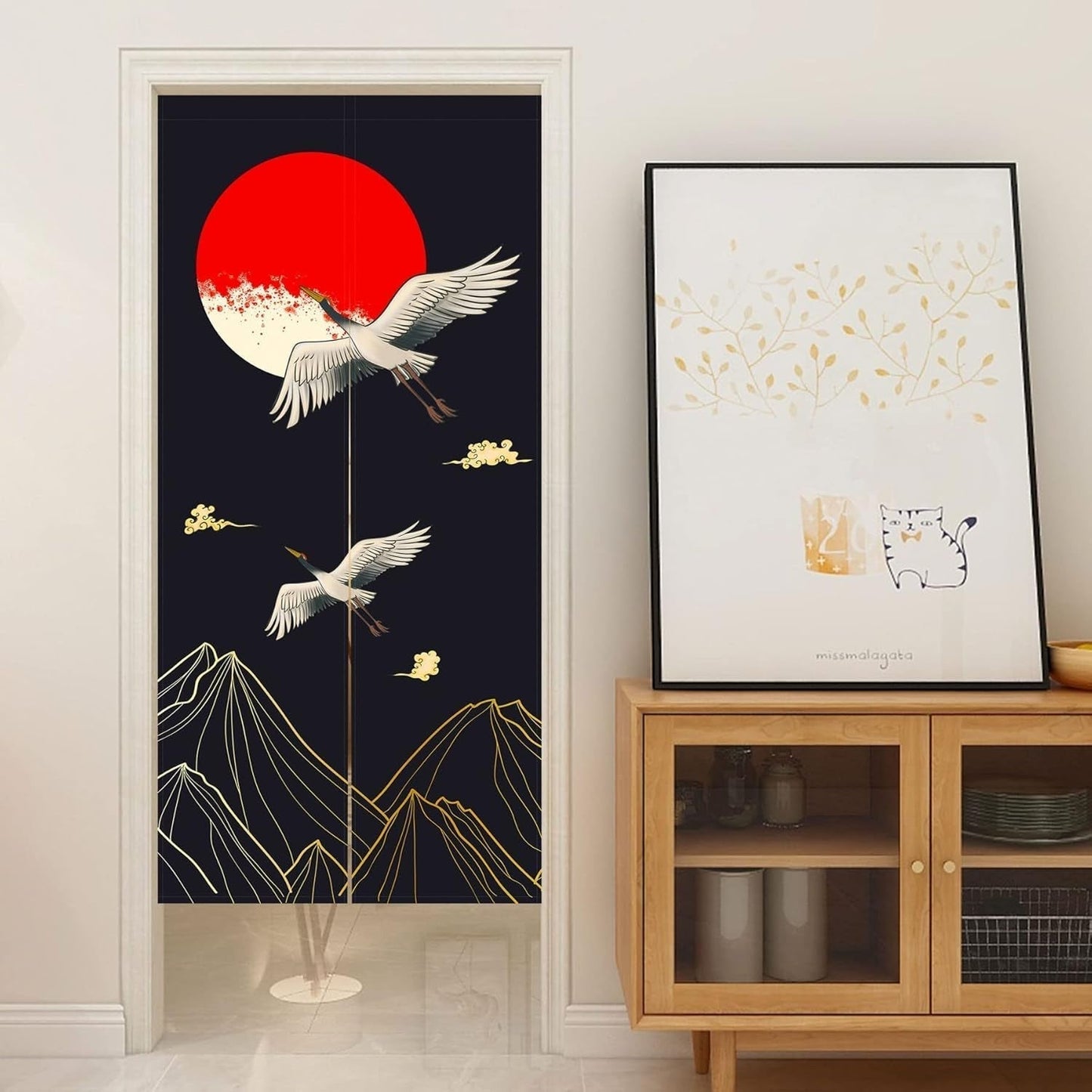 Wandtapijt in Japanse stijl dik linnen noren lange gordijnen Home - Accessoires en Decoratie Naty Shop
