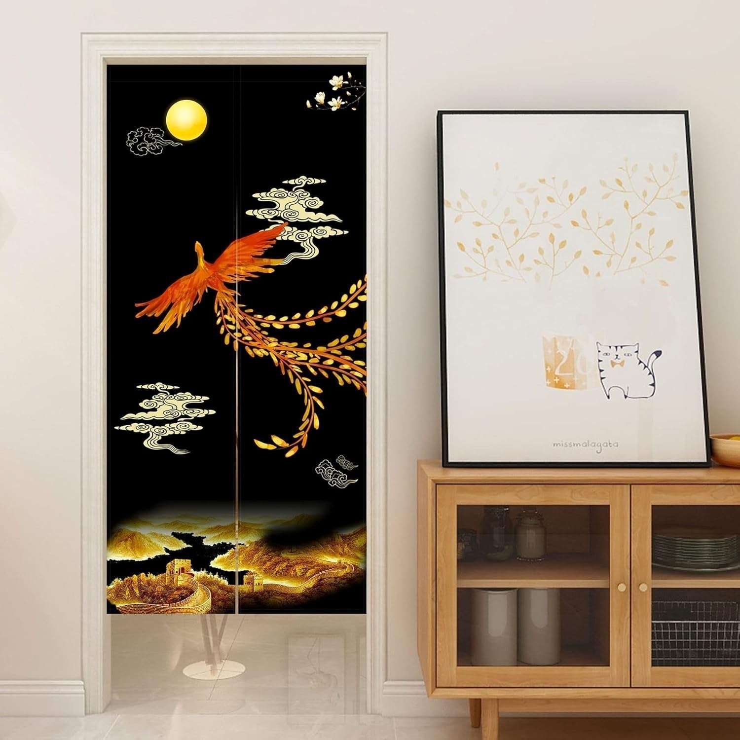 Wandtapijt Japanse stijl noren lange dikke deurscheiding Wonen - Accessoires en Decoratie Naty Shop
