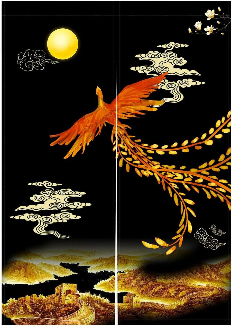 Wandtapijt Japanse stijl noren lange dikke deurscheiding Home - Accessoires en Decoratie Naty Shop H120 X B85 Cm (pak van 1)