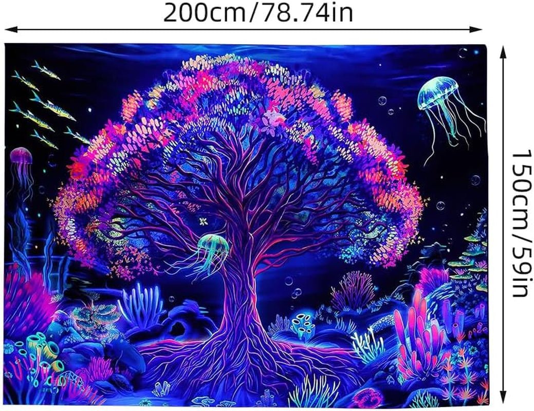 Wandtapijt suaywo psychedelische fluorescerende boom levenskamer Huis - Accessoires en Decoratie Naty Shop