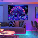 Wandtapijt suaywo psychedelische fluorescerende boom levenskamer Huis - Accessoires en Decoratie Naty Shop