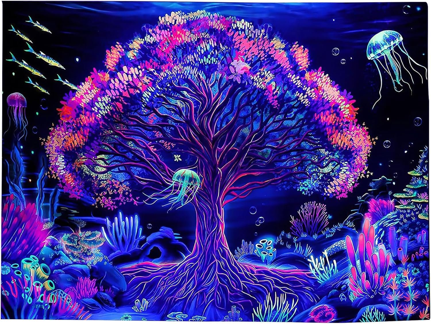 Wandtapijt suaywo psychedelische fluorescerende boom leven camera Home - Accessoires en Decoratie Naty Shop Standaardtitel