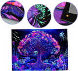 Wandtapijt suaywo psychedelische fluorescerende boom levenskamer Huis - Accessoires en Decoratie Naty Shop
