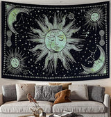 Wandtapijt zon maan ster spiritueel esthetisch regenboog katoen Woon - Accessoires en Decoratie Naty Shop Groeten 210L X 140B Cm