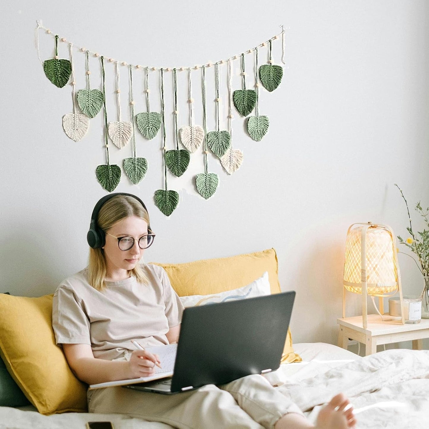 Wandtapijt ophangdecoratie geweven bladeren Home - Accessoires en Decoratie Naty Shop