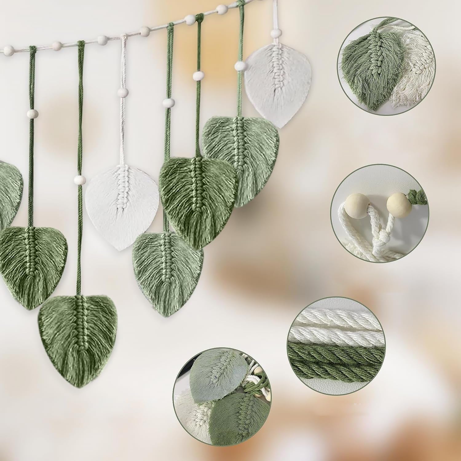 Wandtapijt ophangdecoratie geweven bladeren Home - Accessoires en Decoratie Naty Shop