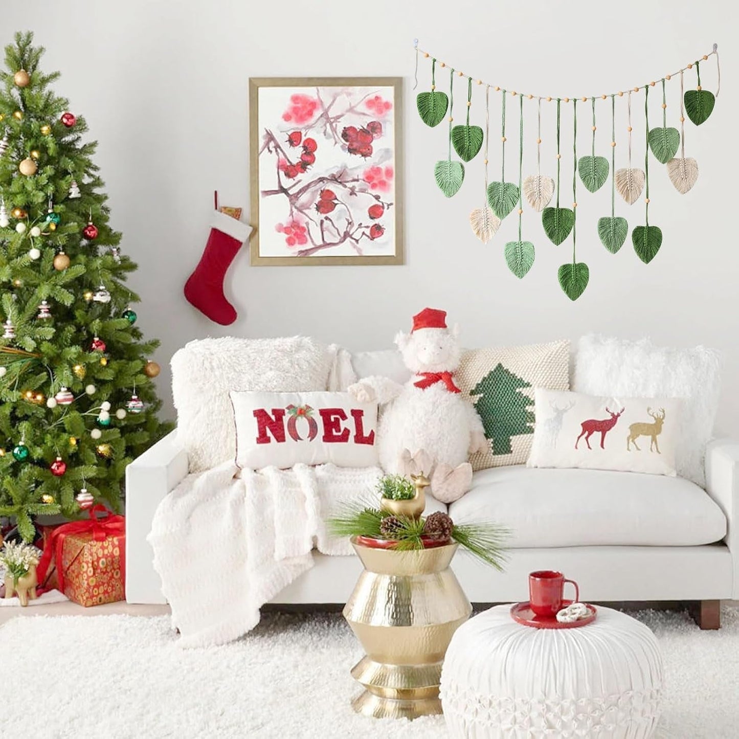Wandtapijt ophangdecoratie geweven bladeren Home - Accessoires en Decoratie Naty Shop