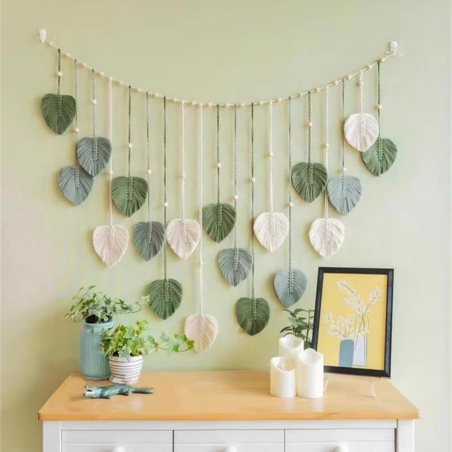 Wandtapijt ophangdecoratie geweven bladeren Home - Accessoires en Decoratie Naty Shop