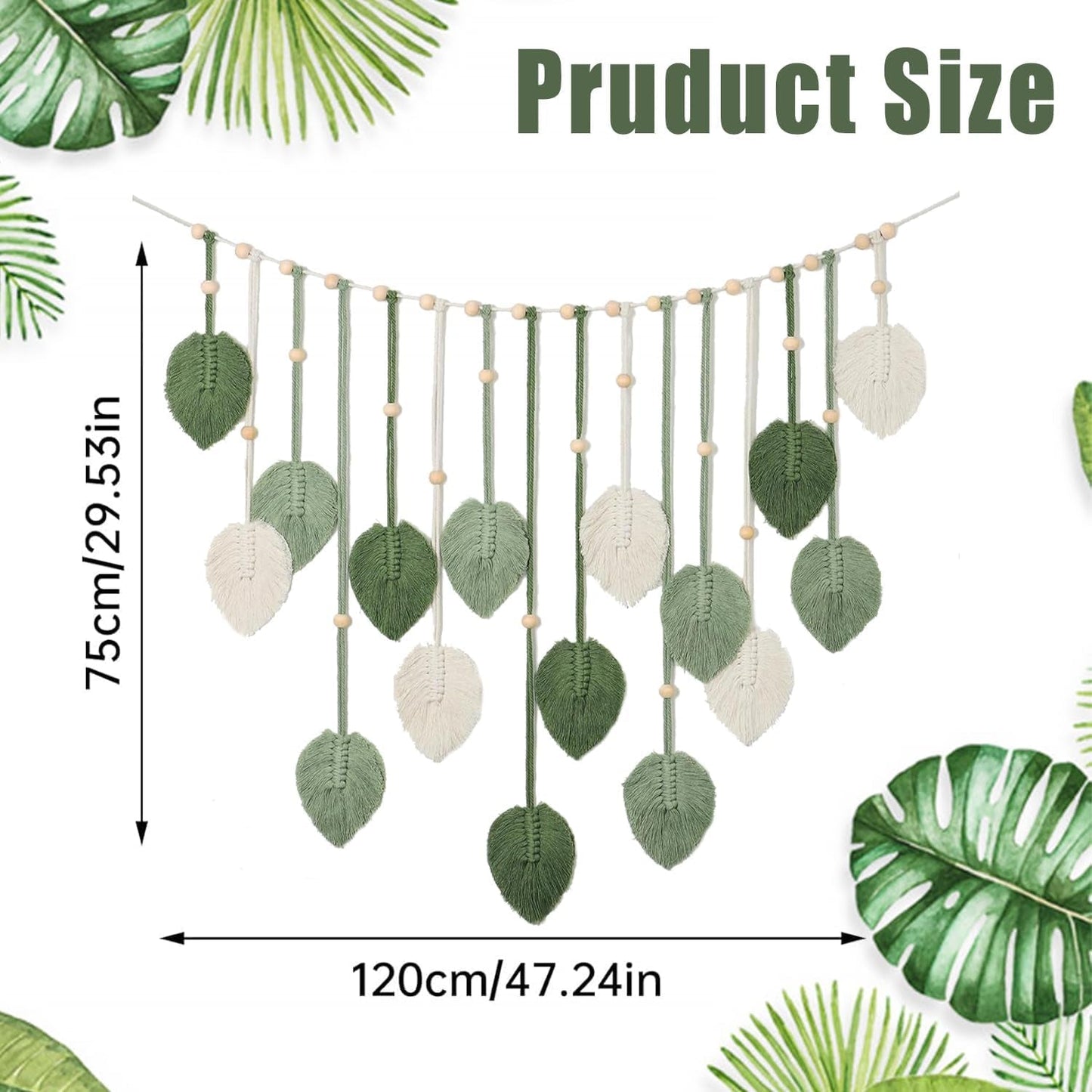 Wandtapijt ophangdecoratie geweven bladeren Home - Accessoires en Decoratie Naty Shop