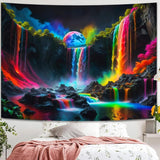 Wandtapijt wandtapijt planetair waterval fantasie zwart licht Wonen - Accessoires en Decoratie Naty Shop