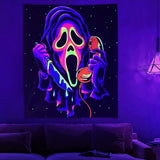 Wandtapijt wandtapijt horror gezicht blacklight geesten reactief Home - Accessoires en Decoratie Naty Shop