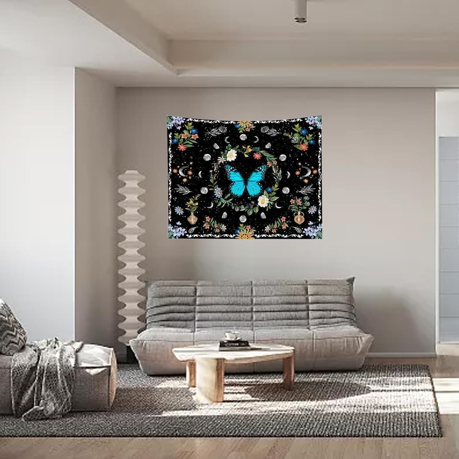 Wandtapijt wandtapijt groene vlinders geborstelde stof Home - Accessoires en Decoratie Naty Shop