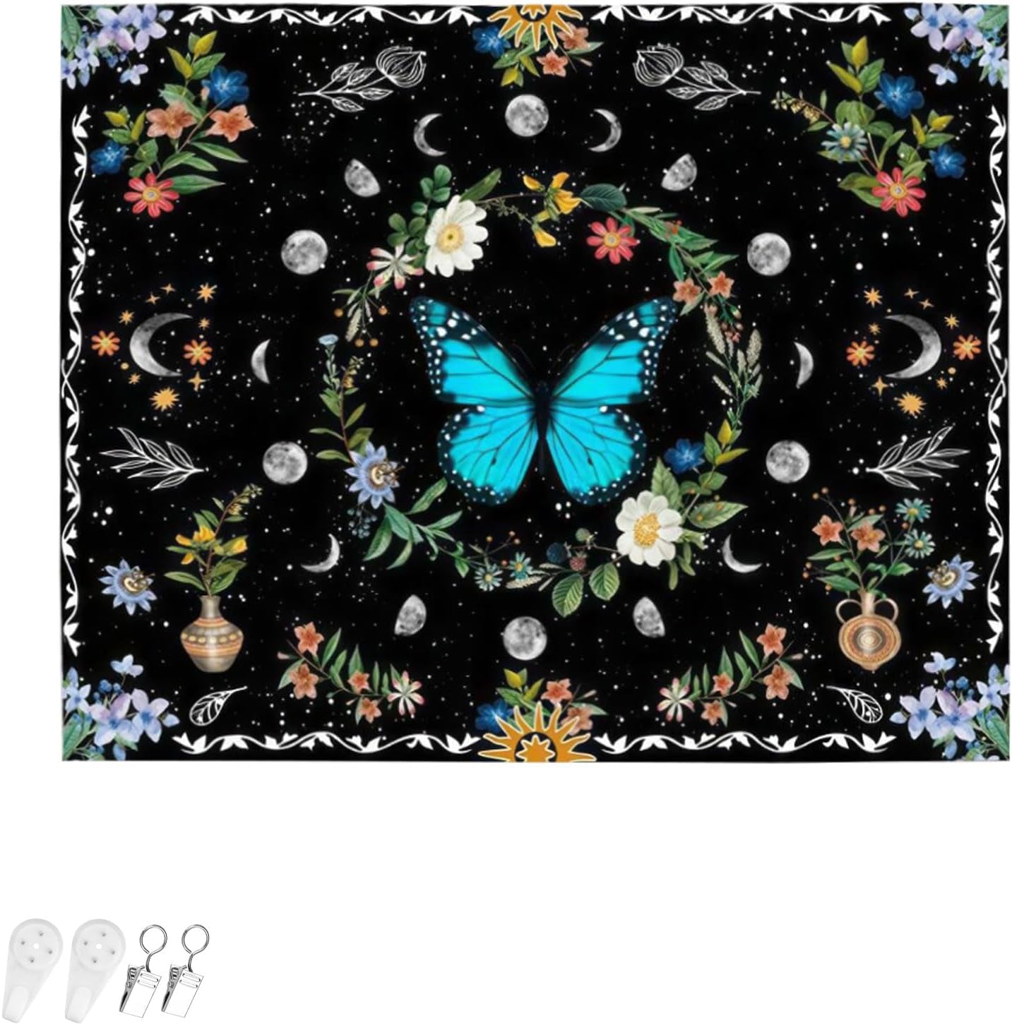 Wandtapijt wandtapijt groene vlinders geborstelde stof Home - Accessoires en Decoratie Naty Shop Groene vlinder