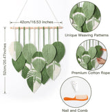 Wandtapijt wandtapijt groene bladeren met de hand geweven Home - Accessoires en Decoratie Naty Shop