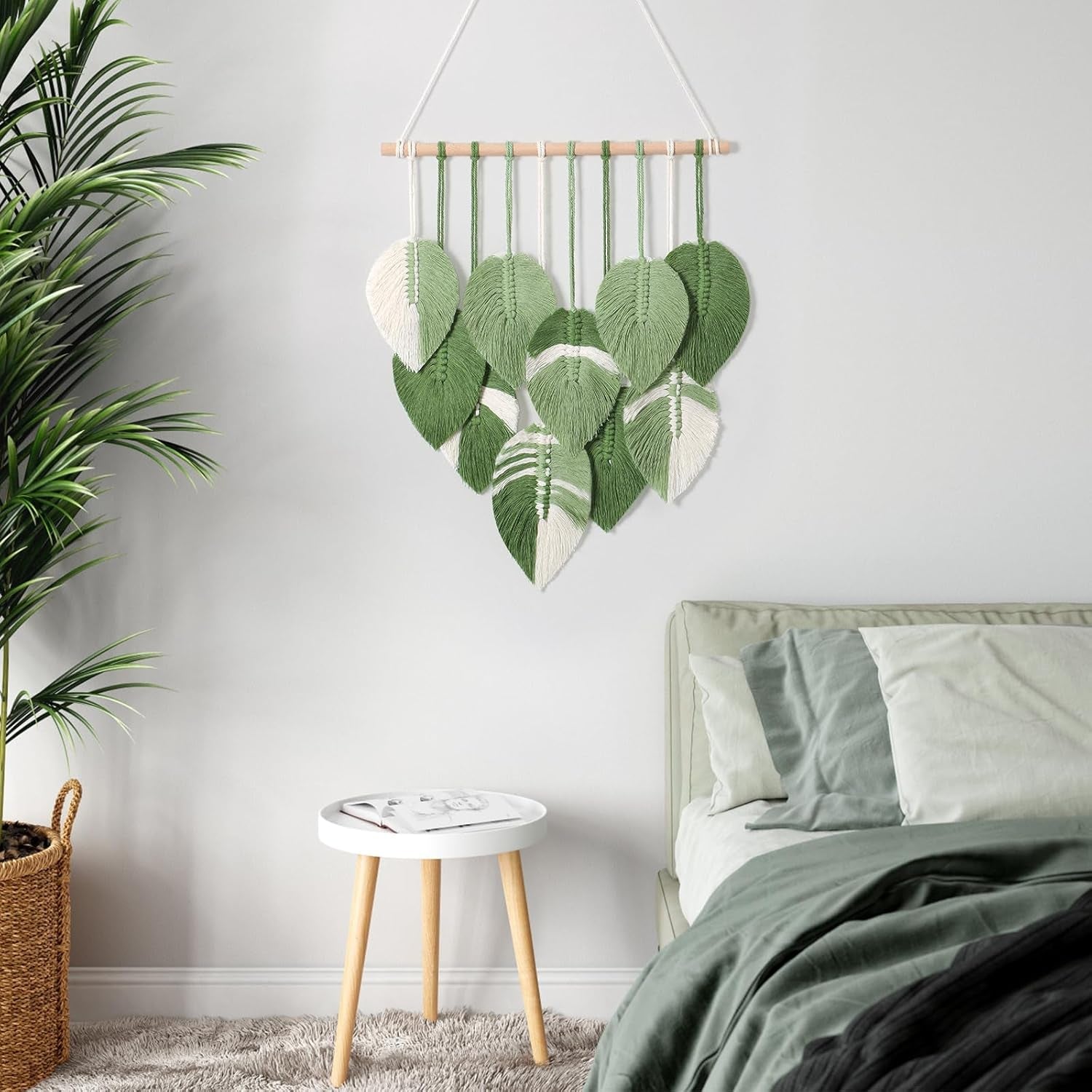 Wandtapijt wandtapijt groene bladeren met de hand geweven Home - Accessoires en Decoratie Naty Shop