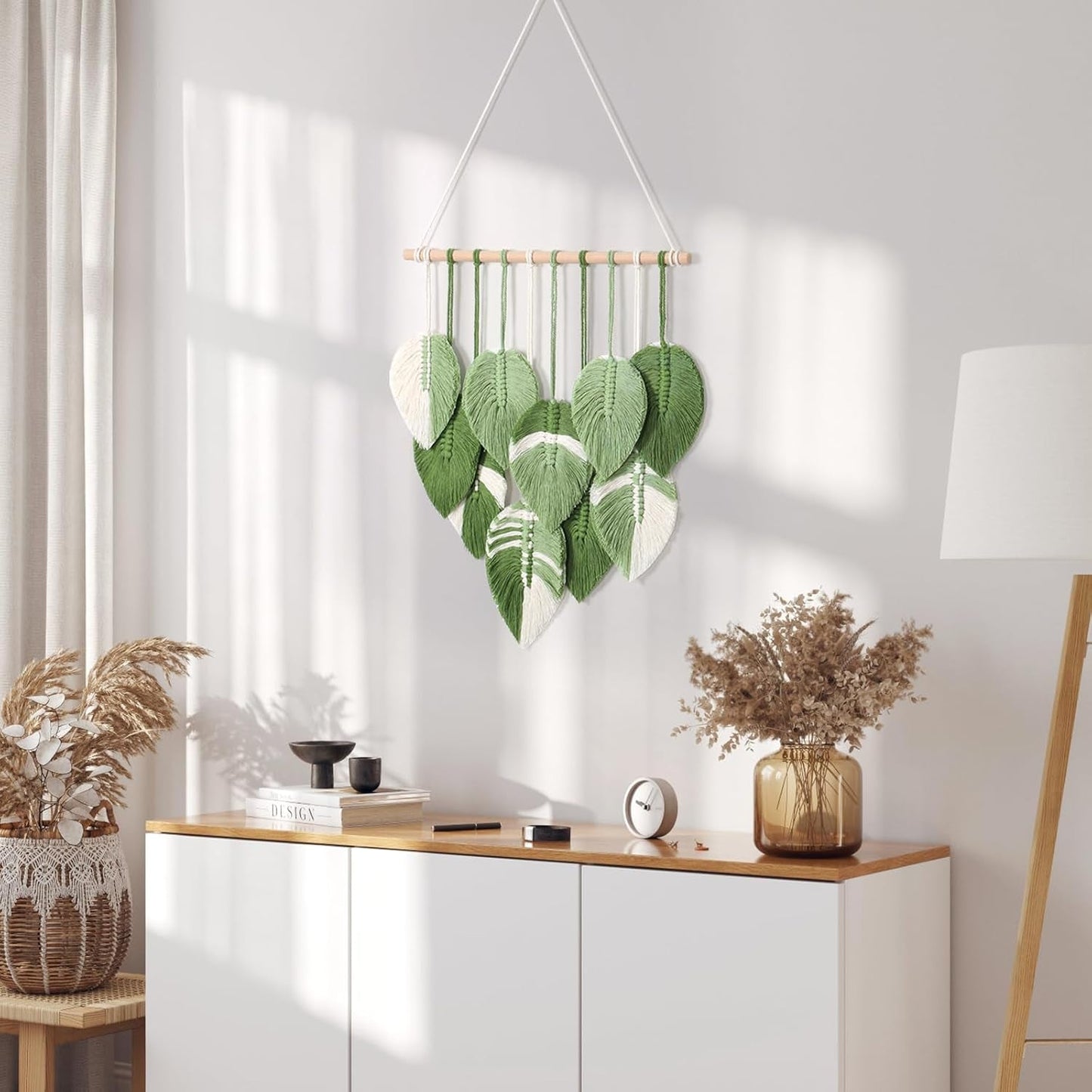 Wandtapijt wandtapijt groene bladeren met de hand geweven Home - Accessoires en Decoratie Naty Shop