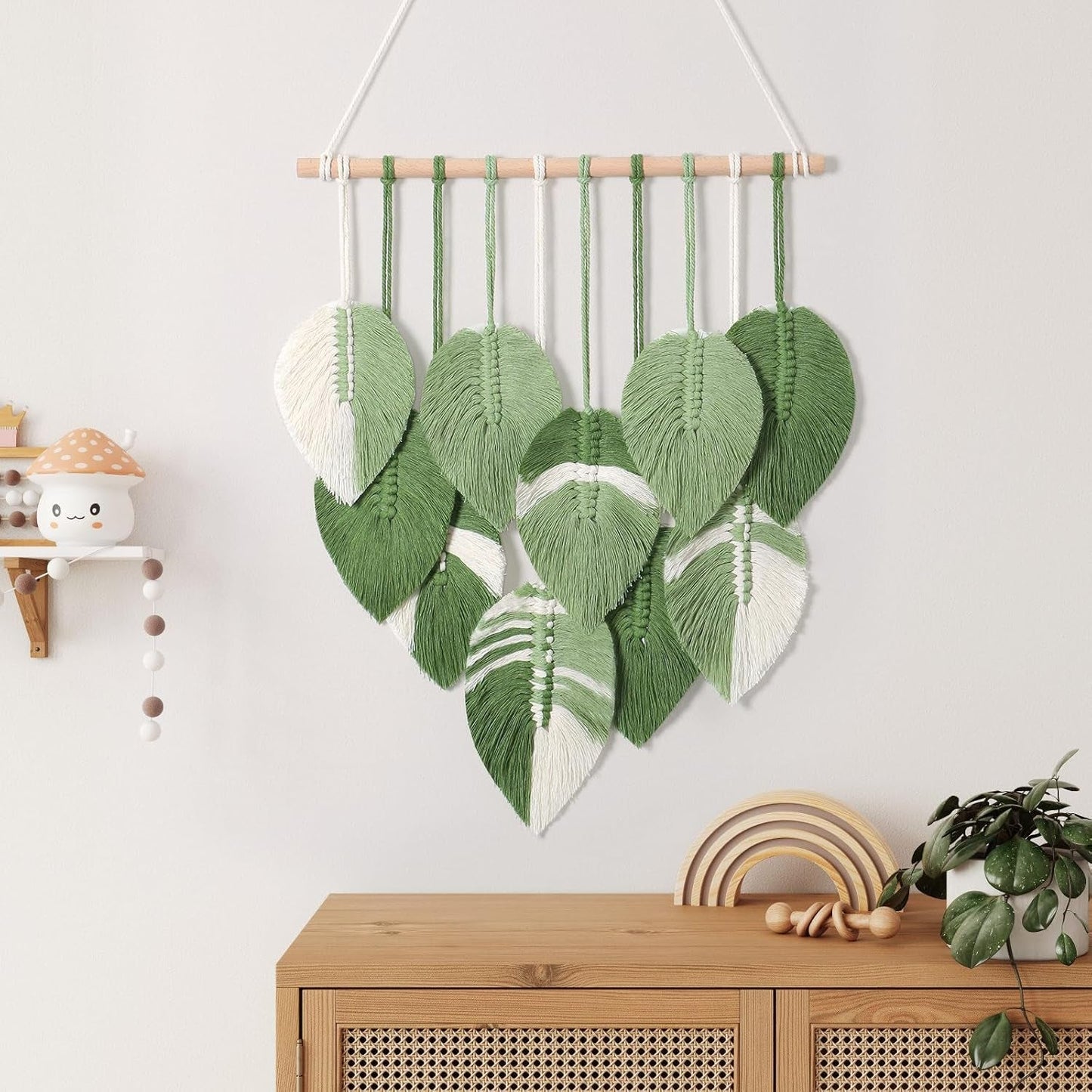 Wandtapijt wandtapijt groene bladeren met de hand geweven Home - Accessoires en Decoratie Naty Shop