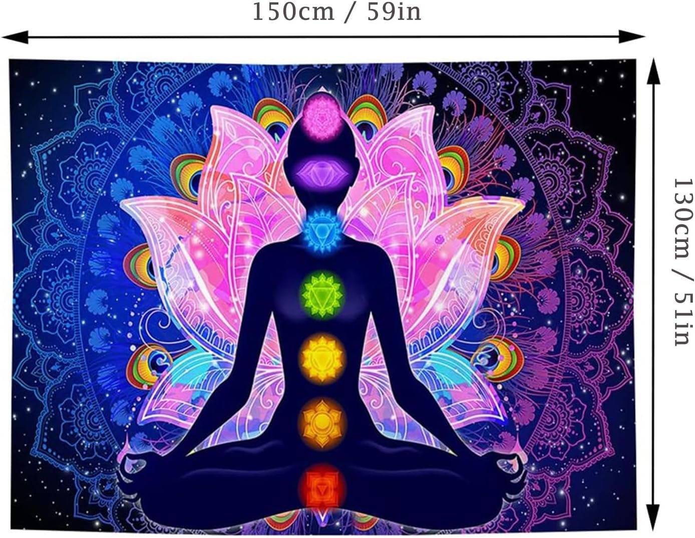Kleurrijk mystiek mandala wandtapijt Home - Accessoires en Decoratie Naty Shop