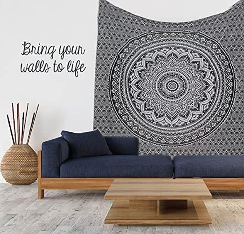 Wandkleed wandkleed mandala grijs zwart wandkleed Wonen - Accessoires en Decoratie Naty Shop