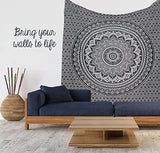 Wandkleed wandkleed mandala grijs zwart wandkleed Wonen - Accessoires en Decoratie Naty Shop