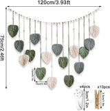 Wandtapijt groen geweven wandtapijt houten spijkers Home - Accessoires en Decoratie Naty Shop