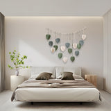 Wandtapijt groen geweven wandtapijt houten spijkers Home - Accessoires en Decoratie Naty Shop