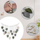 Wandtapijt groen geweven wandtapijt houten spijkers Home - Accessoires en Decoratie Naty Shop