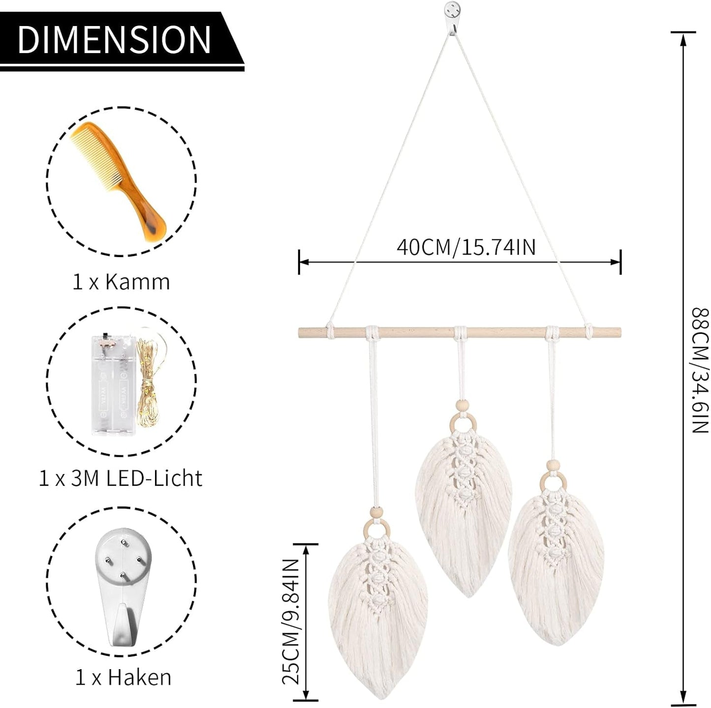 Wandkleed handgeweven wandkleed wanddecoratie kinderkamer Wonen - Accessoires en Decoratie Naty Shop