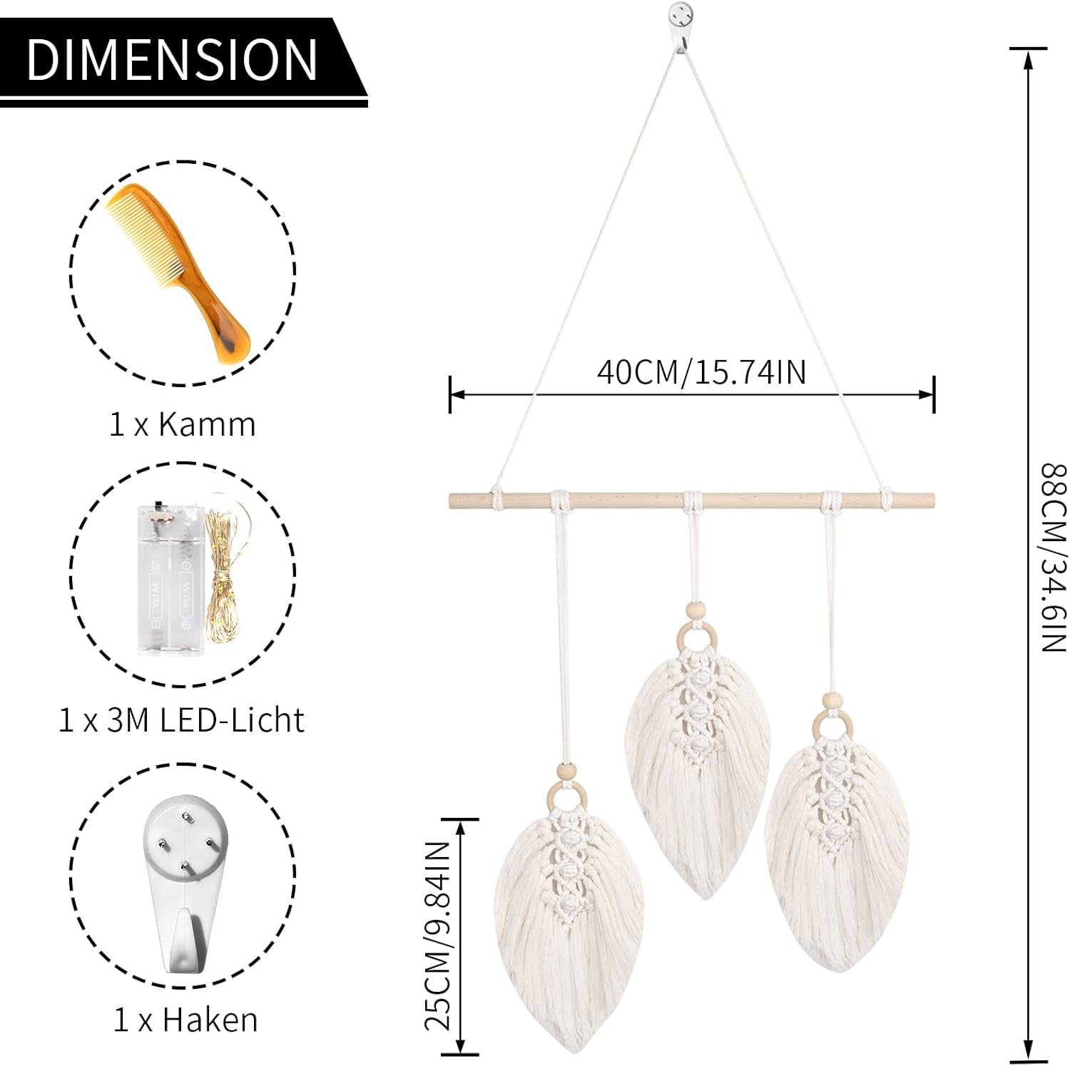 Wandkleed handgeweven wandkleed wanddecoratie kinderkamer Wonen - Accessoires en Decoratie Naty Shop