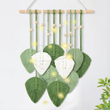 Handgeweven wandkleed wanddecoratie kinderkamer Home - Accessoires en Decoratie Naty Shop Negen blaadjes groen