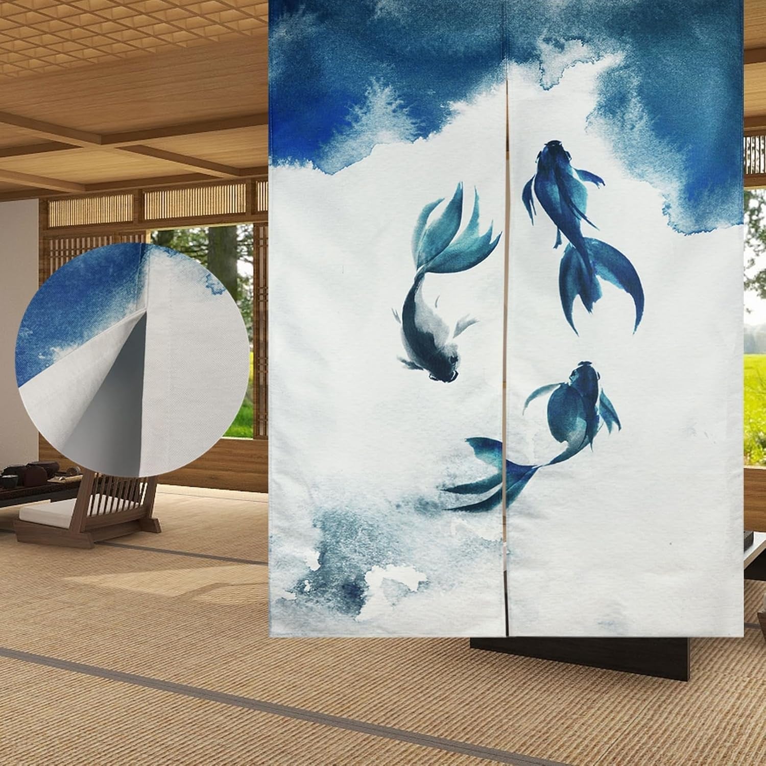 Traditioneel wandtapijt Chinese stijl dikke inkt schilderij noren Home - Accessoires en Decoratie Naty Shop Dubbelzijdig bedrukt H120 X B85 Cm (pak van 1)