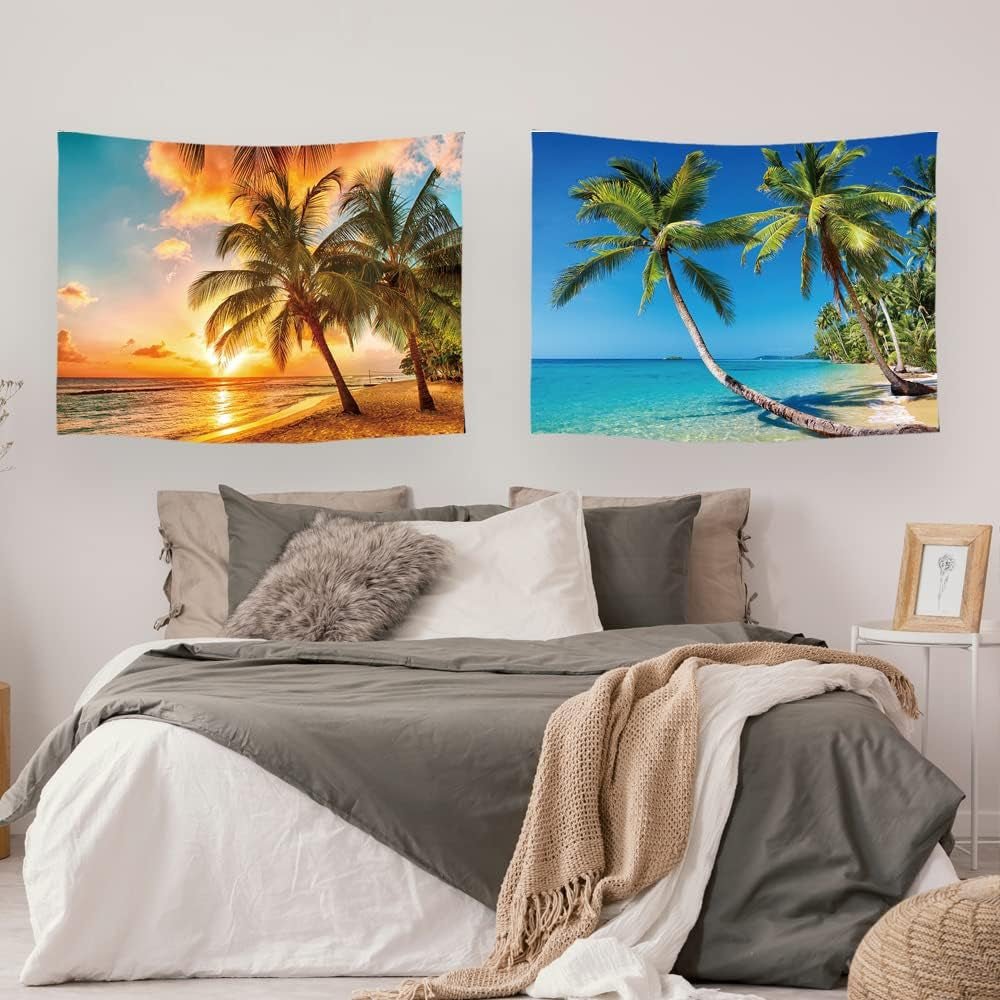 Wandtapijt ulticool huis strand zee palm eiland Huis - Accessoires en Decoratie Naty Shop