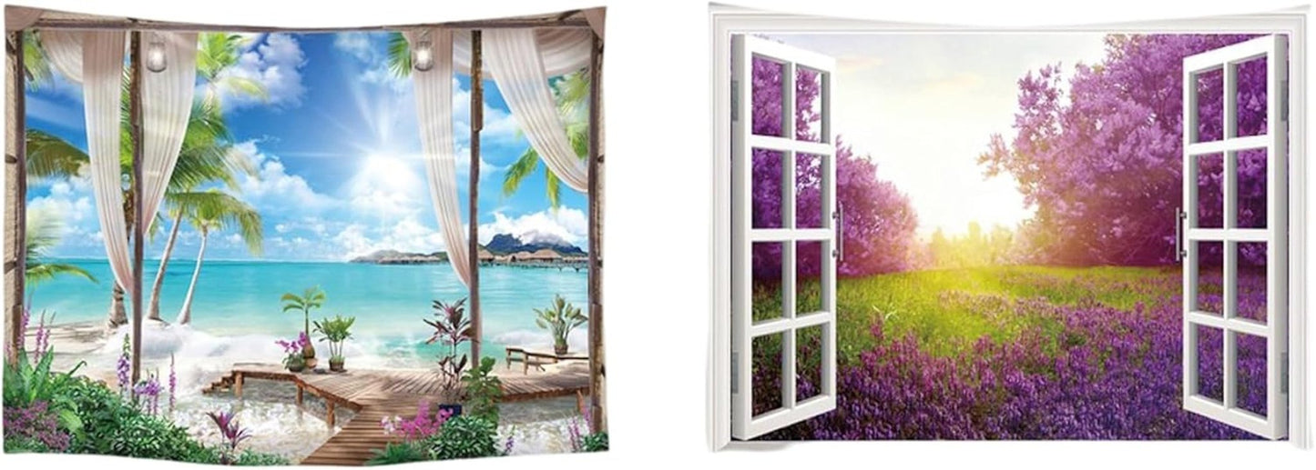 Wandtapijt ulticool huis strand strand palm eiland Wonen - Accessoires en Decoratie Naty Shop Strand Strand Natuur