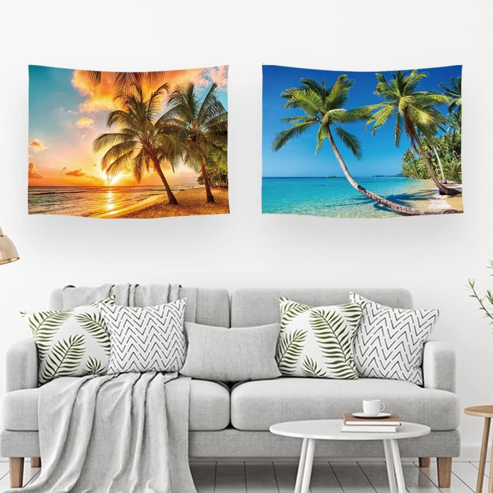 Wandtapijt ulticool huis strand zee palm eiland Huis - Accessoires en Decoratie Naty Shop