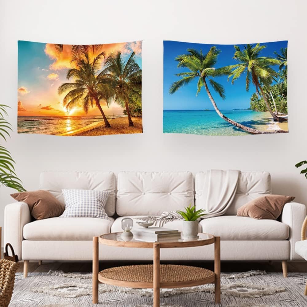 Wandtapijt ulticool huis strand zee palm eiland Huis - Accessoires en Decoratie Naty Shop