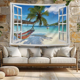 Wandtapijt ulticool uitzicht strand zeepalm hangmat Home - Accessoires en Decoratie Naty Shop