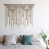 Beige geweven deurtapijt kwastje slaapkamer balkon Wonen - Accessoires en Decoratie Naty Shop